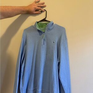 Vineyard Vines Light Blue Zip-Up Sweater